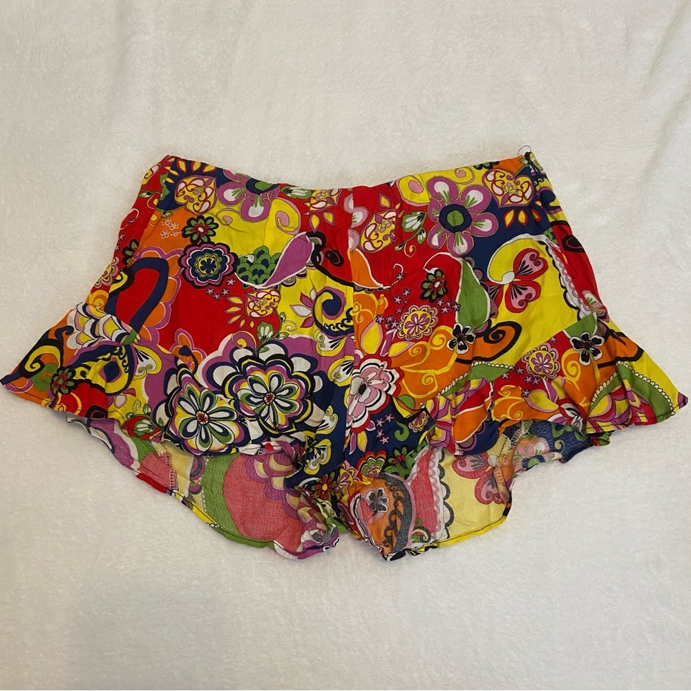 Colorful Floral Women's Shorts Funky Colorful Artsy Eclectic Retro Inspired